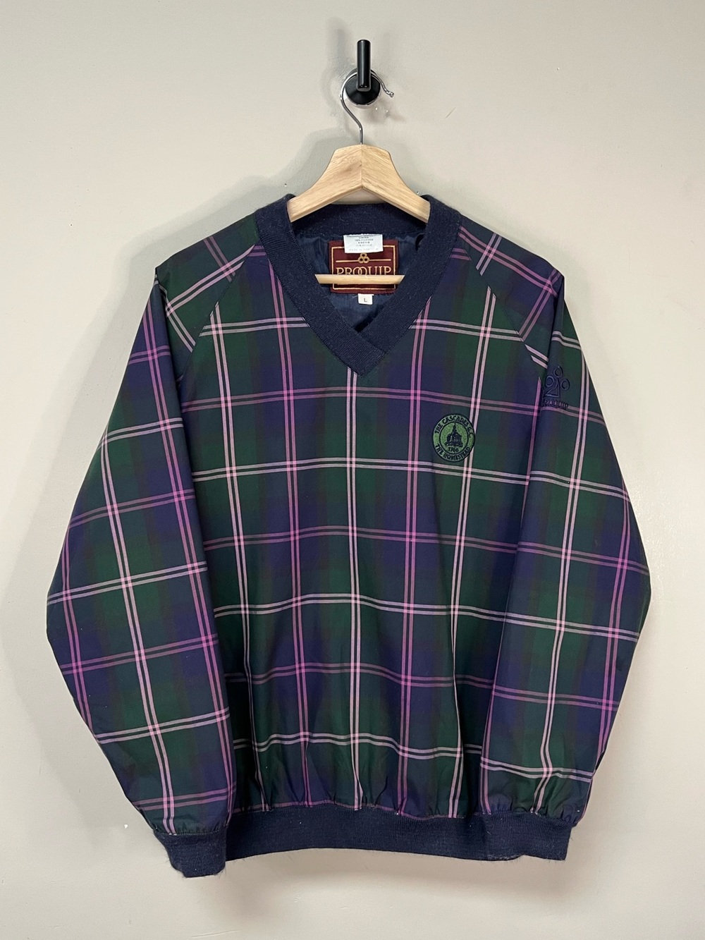 Vtg 90s Plaid Golf Windbreaker